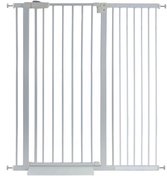 Absperrgitter Treppenschutzgitter Metall weiß + Rampe 102 -115cm 120cm hoch Bild 1