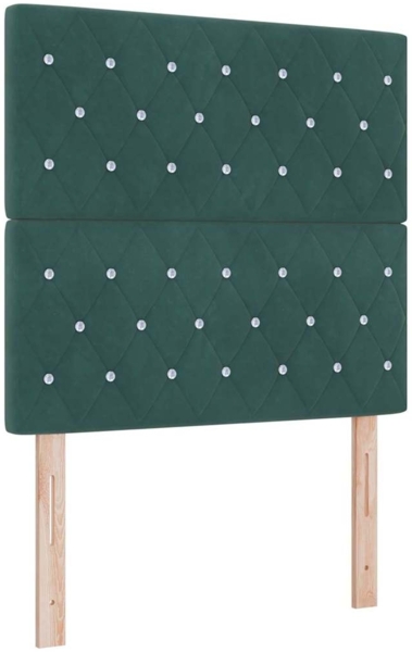 vidaXL Boxspringbett mit Matratze Dunkelgrün 90 x 190 cm Samt 3339737