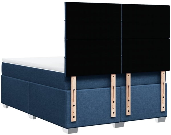 vidaXL Boxspringbett mit Matratze Blau 140x200 cm Stoff 3290517 Bild 9