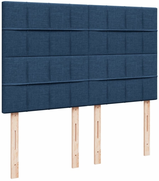 vidaXL Boxspringbett mit Matratze Blau 140x200 cm Stoff 3290517 Bild 7