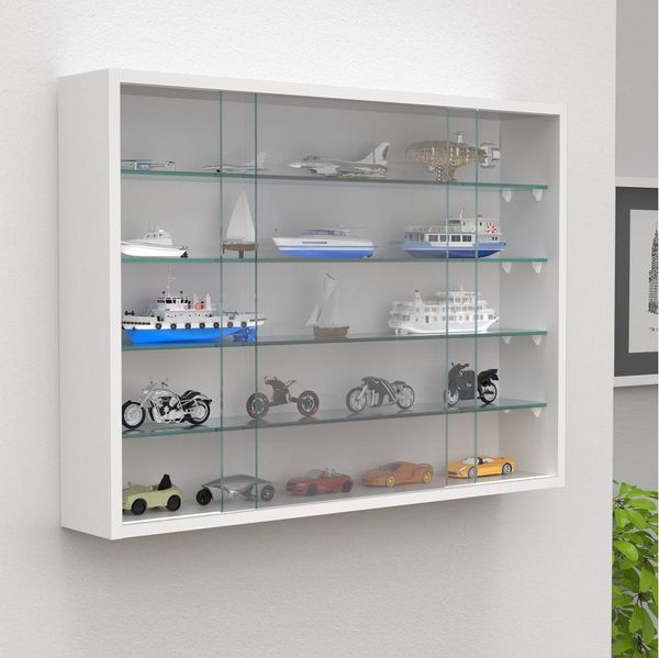 VCM Wandvitrine Drivalo 920369 Weiß H. 55 x B. 75 x T. 12 cm