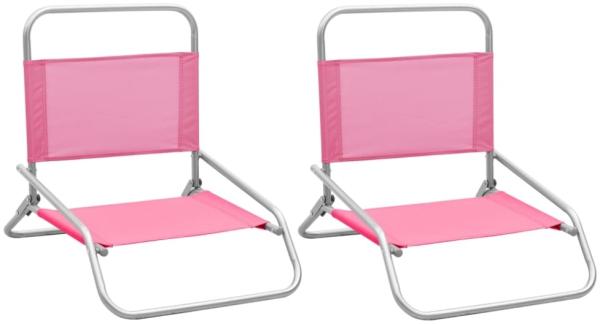 vidaXL Klappbare Strandstühle 2 Stk. Rosa Stoff 310372