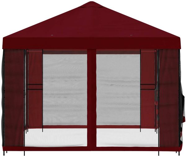vidaXL Garten Pavillon mit Seitenwänden 4 x 3 m Bordeauxrot 900395 Bild 6