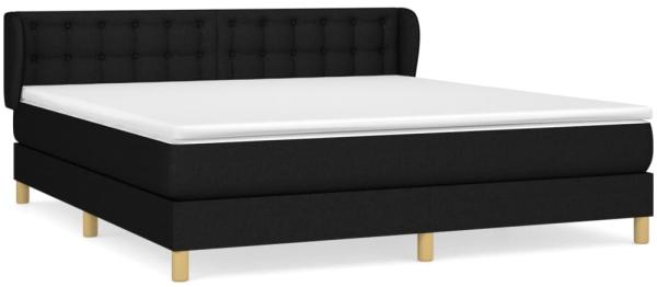 Doppelbett, Polsterbett mit Matratze Stoff Schwarz 180x200 cm