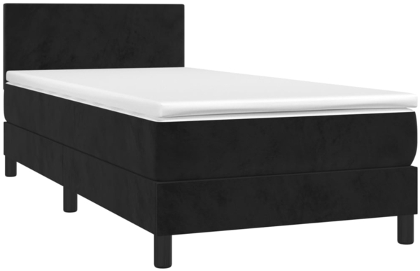 vidaXL Boxspringbett mit Matratze & LED Schwarz 90x190 cm Samt 3134257 Bild 2