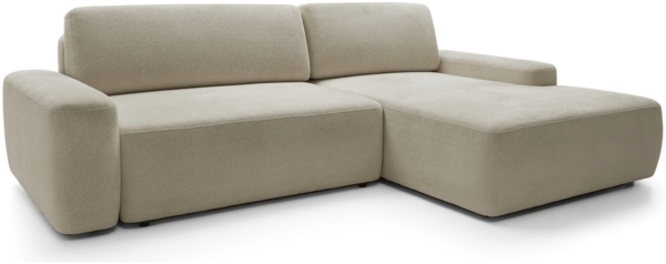 Selsey 'Baleo' Ecksofa mit Schlaffunktion, Chenille-Bezug, Beige, rechtsseitig, 82 x 264 x 162 cm