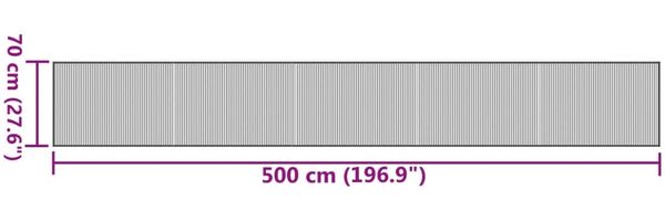 vidaXL Teppich Rechteckig Grau 70x500 cm Bambus 376892 Bild 8