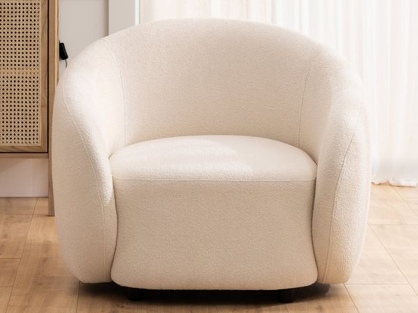 S-Style Möbel Cocktailsessel Roundi aus Bouclé, Luxus & Moderne Kollektion, mit geschwungener Form