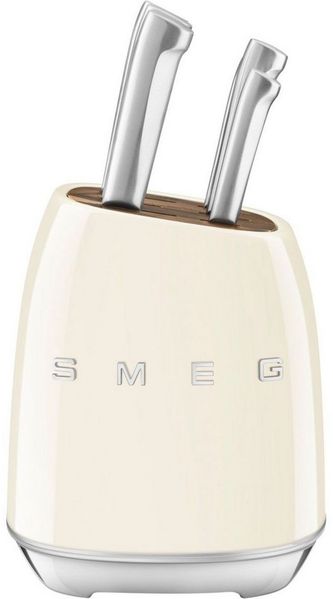Smeg Messerblock bestückt mit 6 Küchenmessern creme KBSF02CR