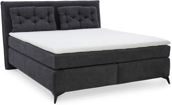Boxspringbett 180x200 Federkern Wendematr.H2/H3 Bonell Topper Chenille Anthrazit