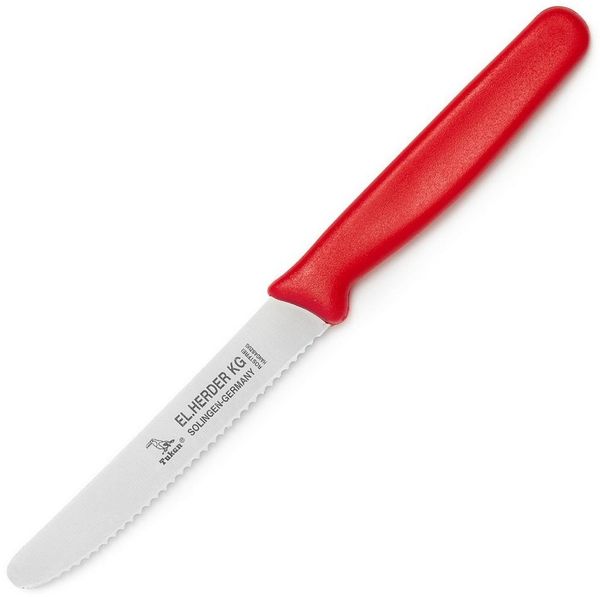 Landshop24 Brötchenmesser Brotmesser Tomatenmesser Tafelmesser 4er Set rot, Edelstahl (Spezialstahl 1.4116) konisch geschliffen