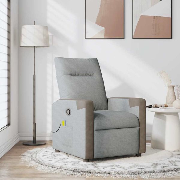 vidaXL Massagesessel Hellgrau Stoff 4104844