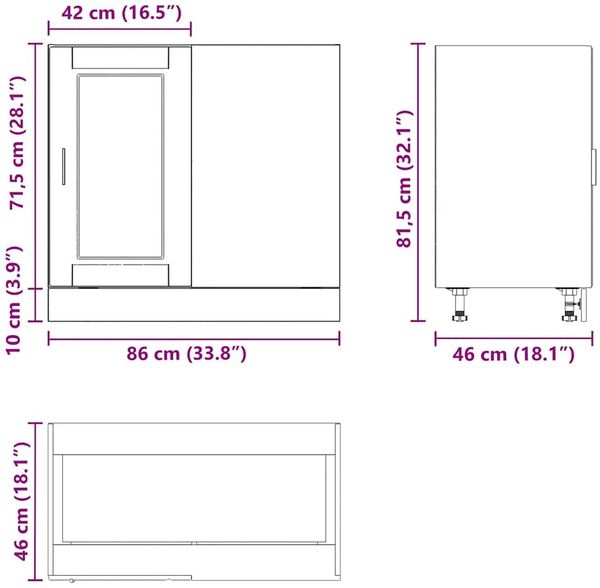 vidaXL Küchenunterschrank Porto Grau Sonoma Holzwerkstoff 854304 Bild 12