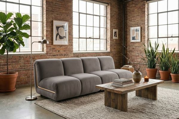 KAWOLA Modulsofa LAYLA 2-Sitzer 2 Module Velvet taupe 74 x 99 x 183 cm