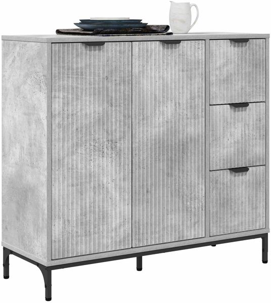 vidaXL Sideboard Beton Grau 89,5 x 33 x 82 cm Holzwerkstoff 883457 Bild 3