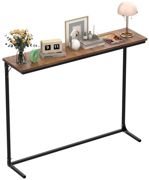 JEOBEST Konsolentisch Beistelltisch, Schmaler Sofatisch, Kleiner Ausstellungstisch, (1-St. Flurtisch,Stahlrahmen) 100 x 24 x 80 cm für Kleinen Raum,Eingang,Flur