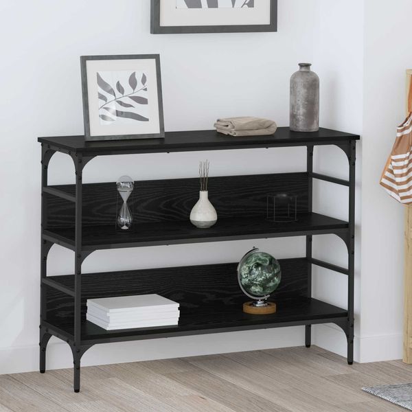 vidaXL Konsolentisch mit Regal Schwarz Eichen-Optik 100 x 32 x 75 cm 883555