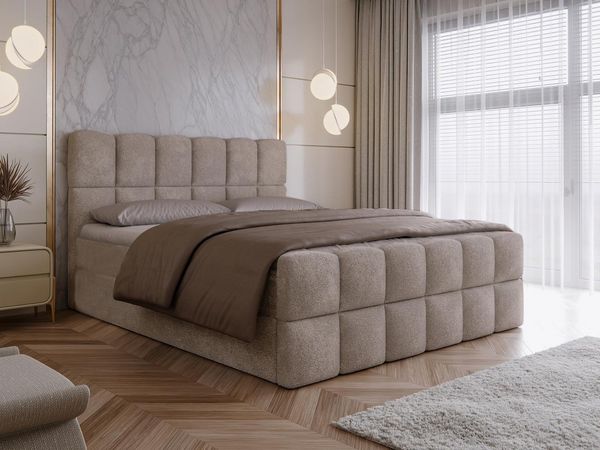 Compleo Boxspringbett Wolkenbett mit zwei Bettkästen, Bezug: Bouclé, Designer Bett