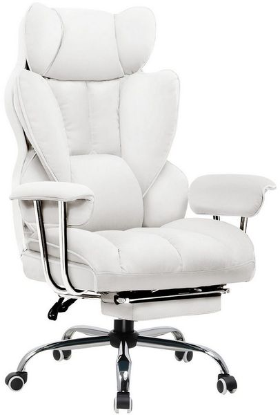 COMHOMA Gaming-Stuhl Ergonomischer Bürostuhl 180 kg, mit Lendenstütze & Fußstütze, 135° verstellbare Rückenlehne, hoher Chefsessel