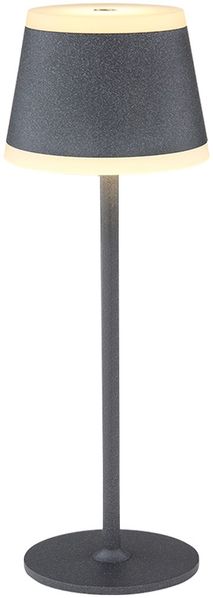 LED Tischleuchte, Touch, Dimmbar, Grau, USB, H 38,5cm