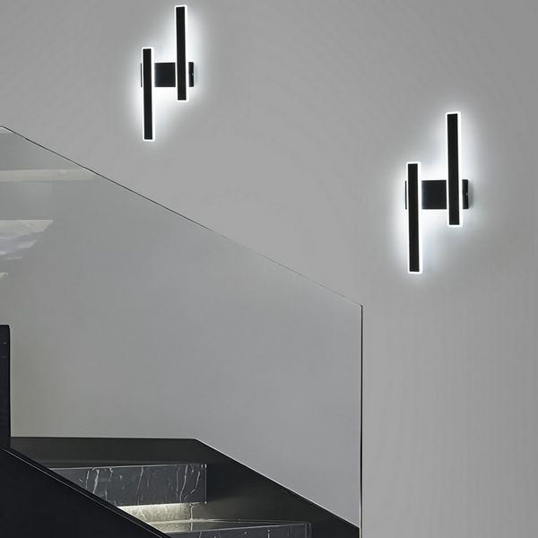 Riserva LED Wandleuchte LED Wandleuchte Innen 32W Schwarz Doppelkopf 46cm Modern, Integrierte LED