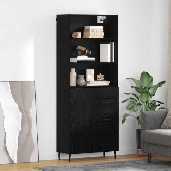 vidaXL Highboard Schwarz Eichen-Optik 69,5 x 34 x 180 cm 3416268