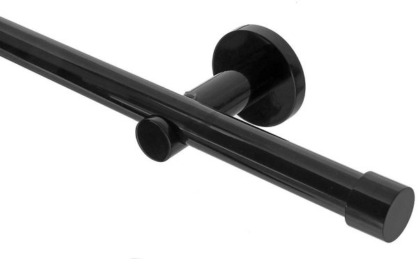 Gardineum Gardinenstange, Ø 20 mm, 1-läufig, ab 2 m mittig geteilt, Metall, Breite:, 360,0 cm, Schwarz