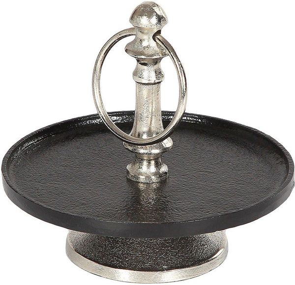 Ambiente Haus Etagere Etagere 1 Stufe Silber und Schwarz, Aluminium, (1-tlg)