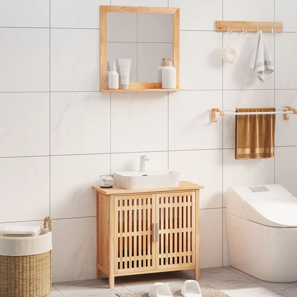 vidaXL 2-tlg. Badmöbel-Set Massivholz Nussbaum 3185783