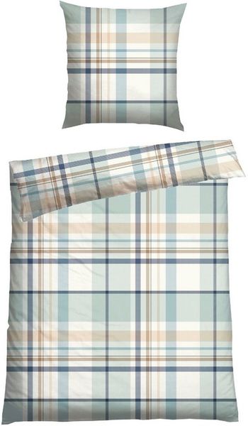 Schiesser Bettwäscheset Ezra - Renforcé - 2-teilig - 135 x 200 cm - Hellpetrol