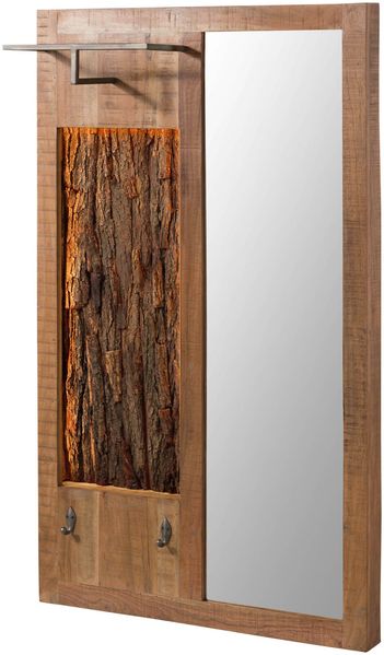 Wandgarderobe Akazie 88x27x148 natur lackiert BARK #121