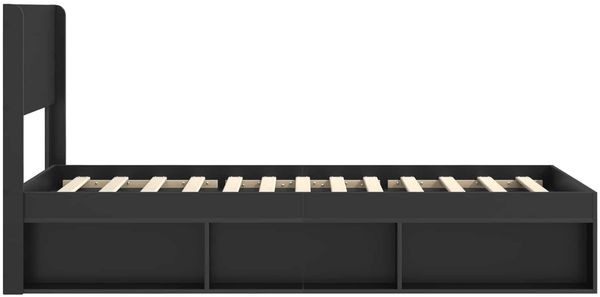 vidaXL Bettgestell mit Stauraum und Kopfteil Schwarz 90 x 200 cm 3414252 Bild 6
