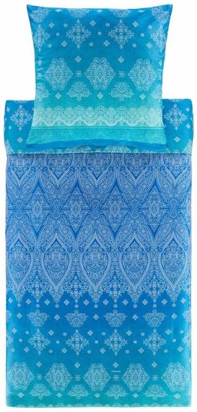 Bettwäsche Bassetti Mako Satin Kerala B1 ozeanblau türkis 135x200