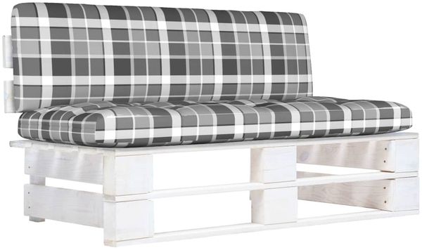 vidaXL Outdoor-Mittelsofa Paletten Kiefernholz Imprägniert Weiß 3066506