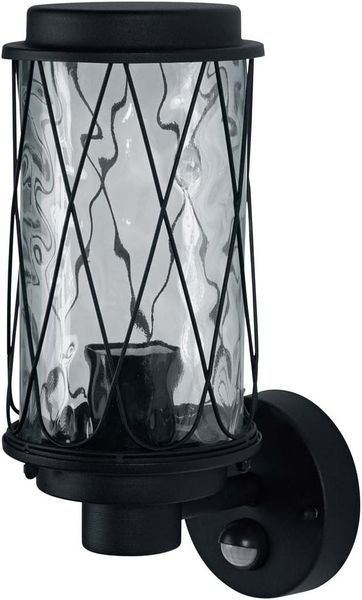 Osram LED Wand- und Deckenleuchte, Leuchte fuerAussenanwendungen, Sockel E27, Integrierter Tageslicht- und Bewegungssensor, Endura Classic Cage Up Sens