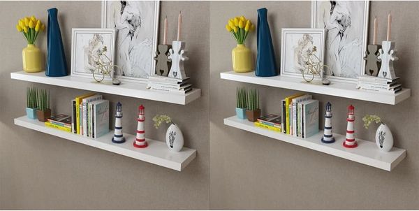 vidaXL Wandregale 4 Stk. Weiß 120 cm 276000