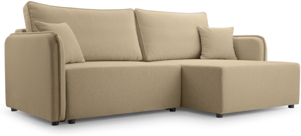 Selsey 'Kassian' Ecksofa mit Schlaffunktion und Bettkasten, beige, rechts