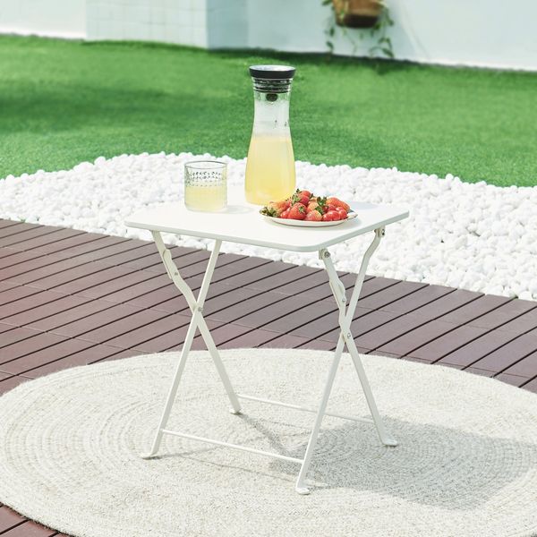 Klapptisch Vegårshei Stahl 45x40x40 cm Weiß [en. casa]