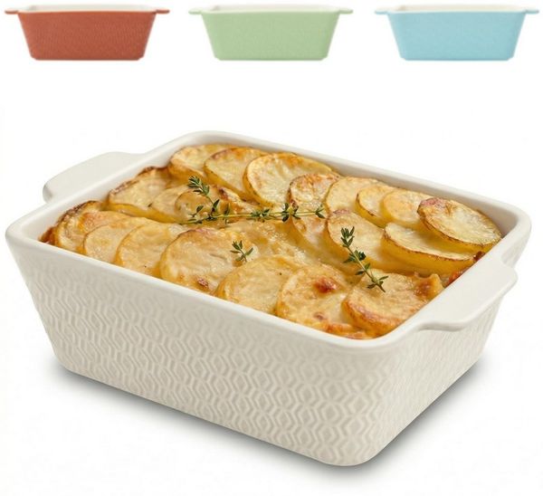 Praknu Auflaufform Auflaufform Klein aus Keramik für 2 Personen - Mini Auflaufform, Keramik, (1-St), Antihaftbeschichtung, hoher Rand, kratz- und schnittfest