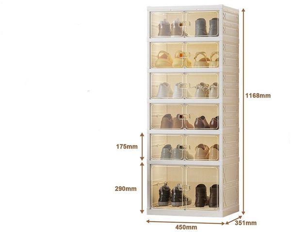 GarveeMore Schuhständer Faltbares Schuhregal Organizer für Schrank Kunststoff zusammenklappbar, Schuhregal für Eingangstür stapelbare faltbare Schuhe Aufbewahrungsbox