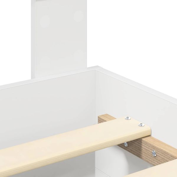 vidaXL Bettrahmen mit Kopfteil Weiß 180 x 200 cm Holzwerkstoff 3409958 Bild 11