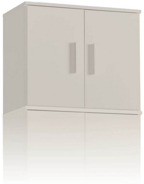 mokebo Mehrzweckschrank Mehrzweckschrankaufsatz 'Der Turm' (für extra viel Stauraum) Schrankaufsatz für Mehrzweckschrank o. Aufbewahrungsschrank in weiß