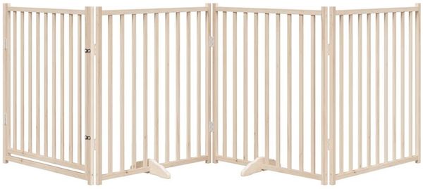 vidaXL Hundegitter mit Tür Faltbar 4 Paneele 320 cm Massivholz Tanne 352275 Bild 3