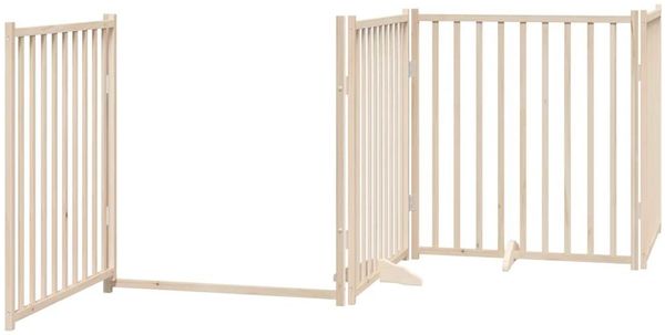 vidaXL Hundegitter mit Tür Faltbar 4 Paneele 320 cm Massivholz Tanne 352275 Bild 4