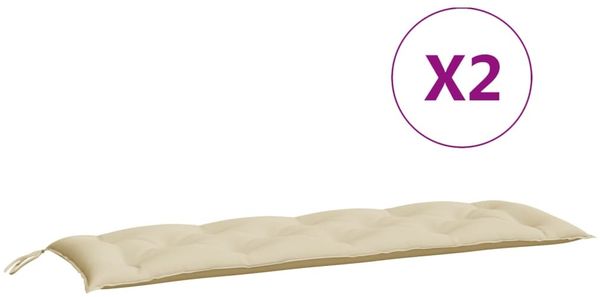 vidaXL Gartenbank-Auflagen 2 Stk. Beige 150x50x7 cm Oxford-Gewebe 361700 Bild 5
