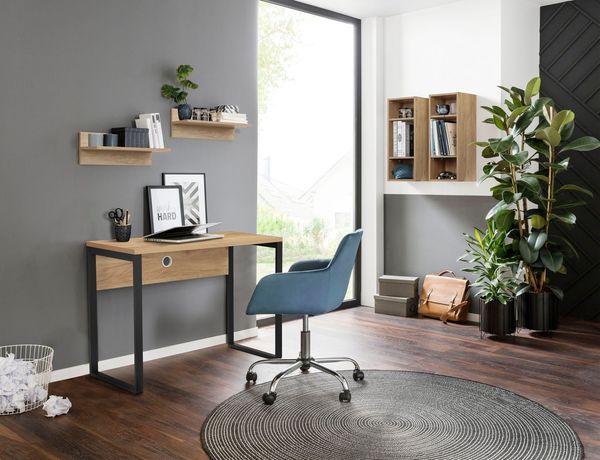 OTTO home Schreibtisch Moid, Computertisch, Kabeldurchlass, Metallkufen, Breite 100 cm