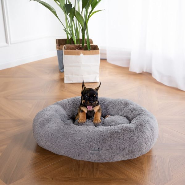 HOME DELUXE Haustierbett MUFFIN - 60 x 60 cm Grau