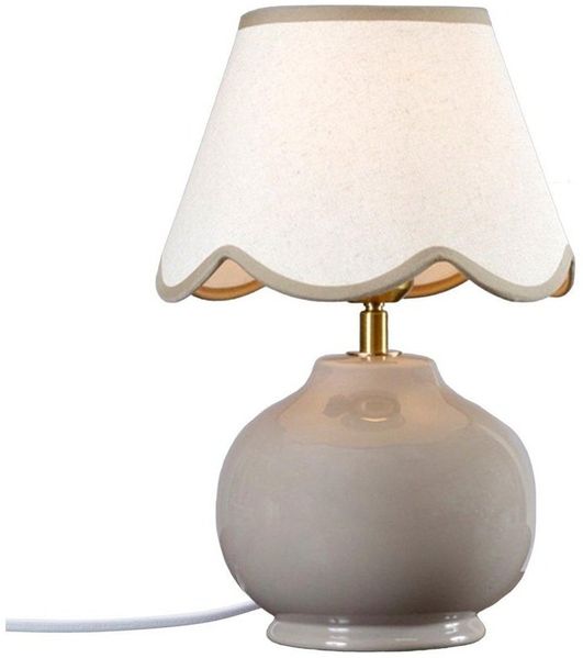PR Home 500-034-022 Tischleuchte Nell Nougat mit Stoffschirm 34cm
