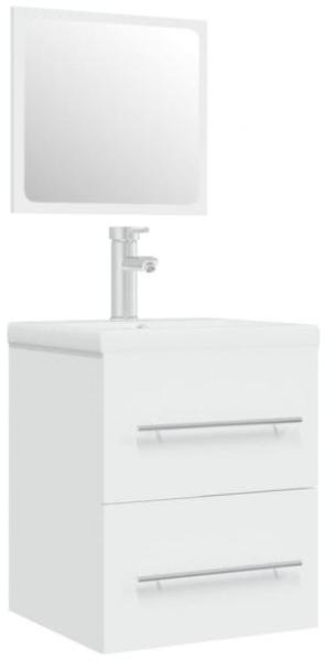 vidaXL Waschbeckenunterschrank mit Einbaubecken Weiß Holzwerkstoff 3114163