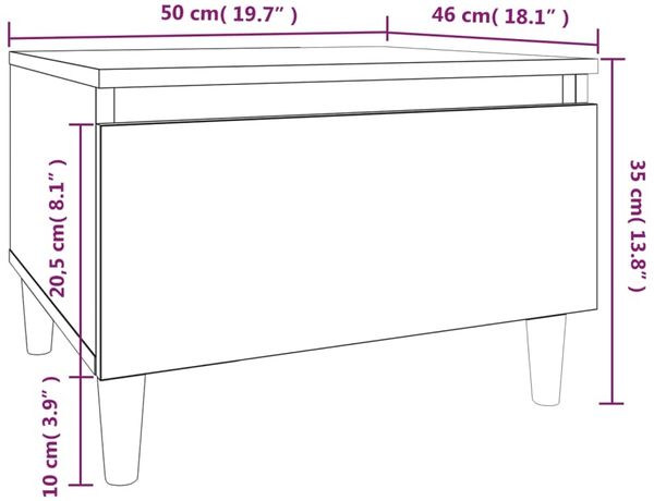 vidaXL Beistelltische 2 Stk. Betongrau 50x46x35 cm Holzwerkstoff 819509 Bild 12